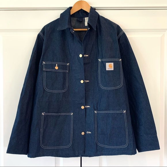 Carhartt Vintage Denim Chore Coat Jacket Size 42 USA Union Made 1980s Excellent! - Picture 2 of 11